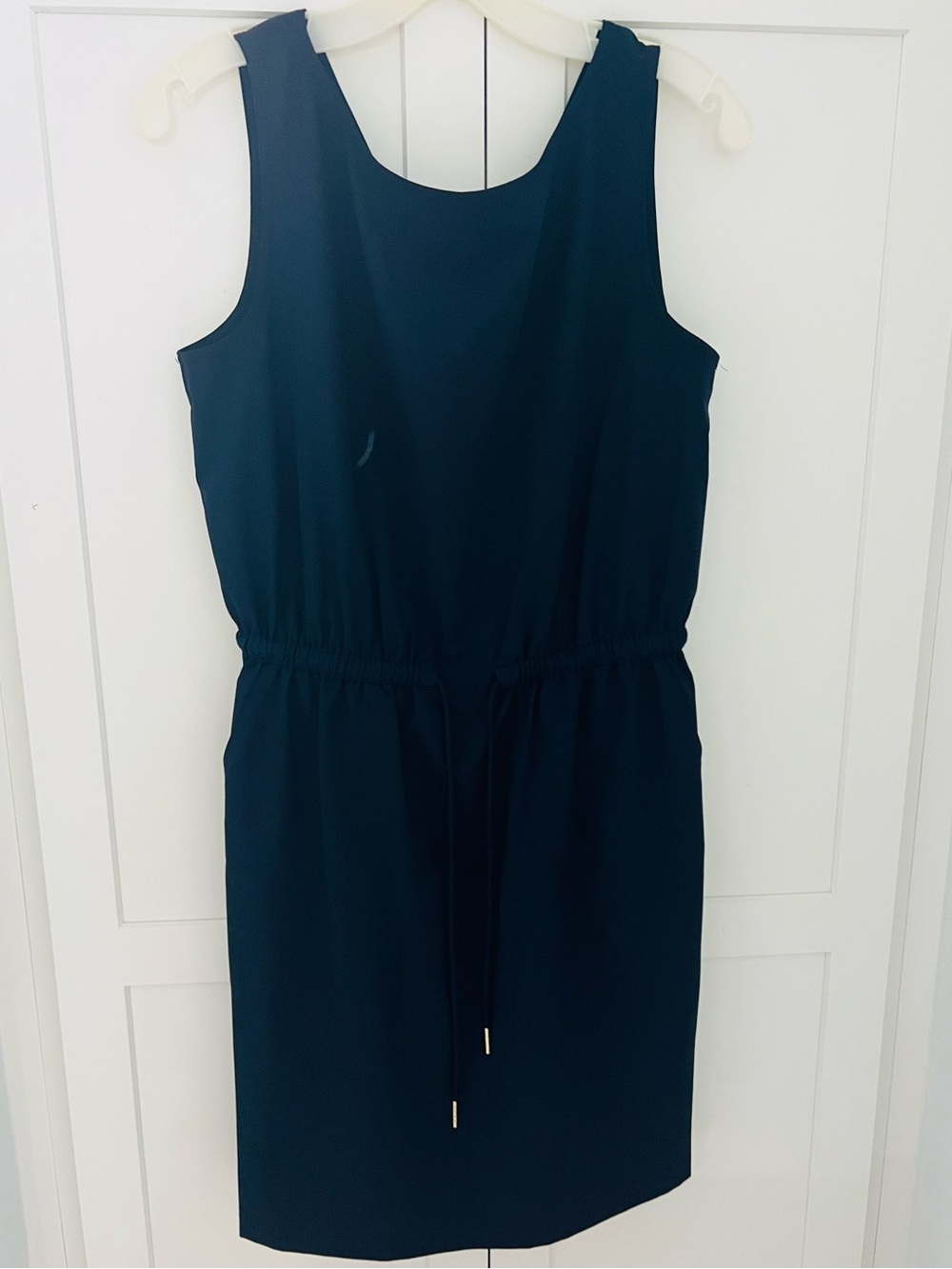 Calvin Klein Commuter Sleeveless Drawstring Waist Sheath Dress Navy Women’s Med - Picture 3 of 11